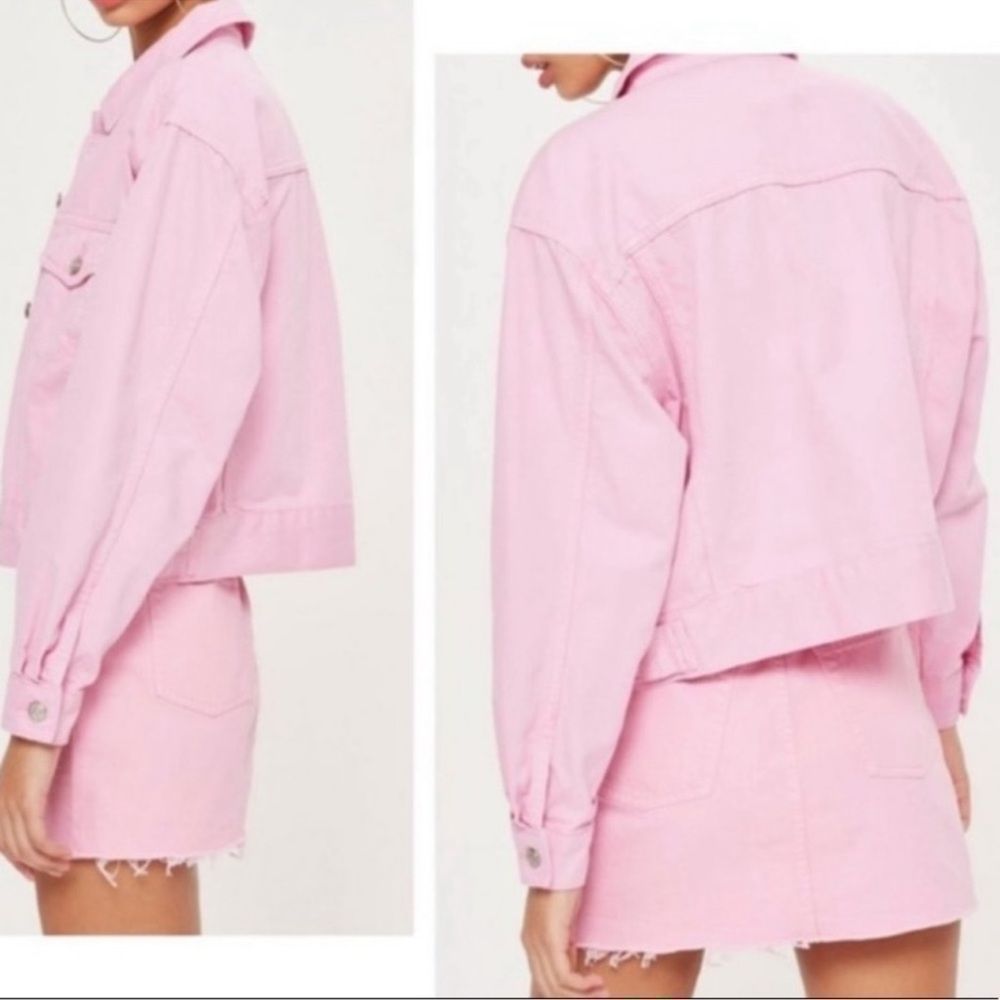 NWOT Topshop Moto Bubblegum Pink Distressed Mini Skirt Size 6 - Picture 4 of 11